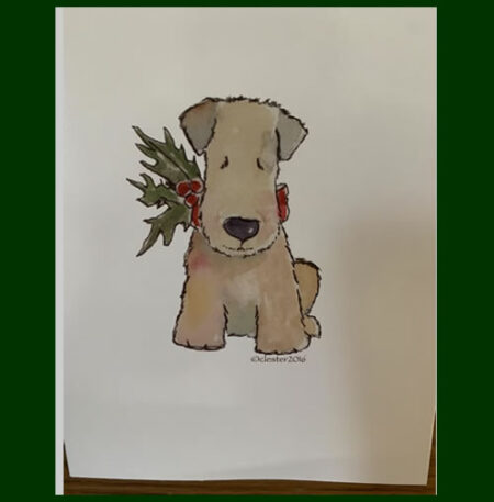 Christmas card with wheaten puppy