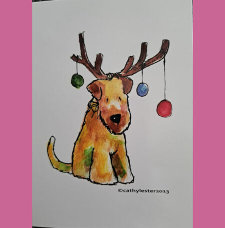 Wheaten with Antlers and Baubles