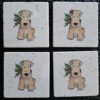 wheaten with holly ceramic coaster set of 4