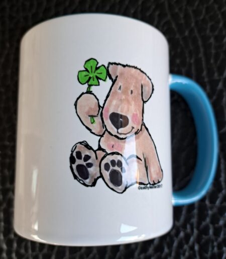 Wheaten with 4 leaf clover ceramic mug